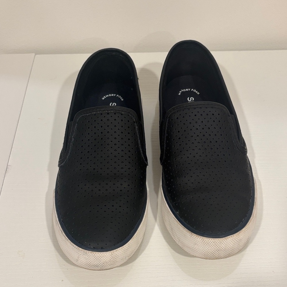 Sperry Black Perforated Slip-On Loafers